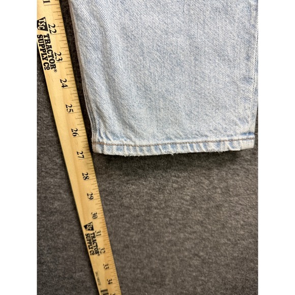 American Eagle Mom Jean Light Wash Distressed Denim Womens Size 14 Short 34x27 - Picture 7 of 13